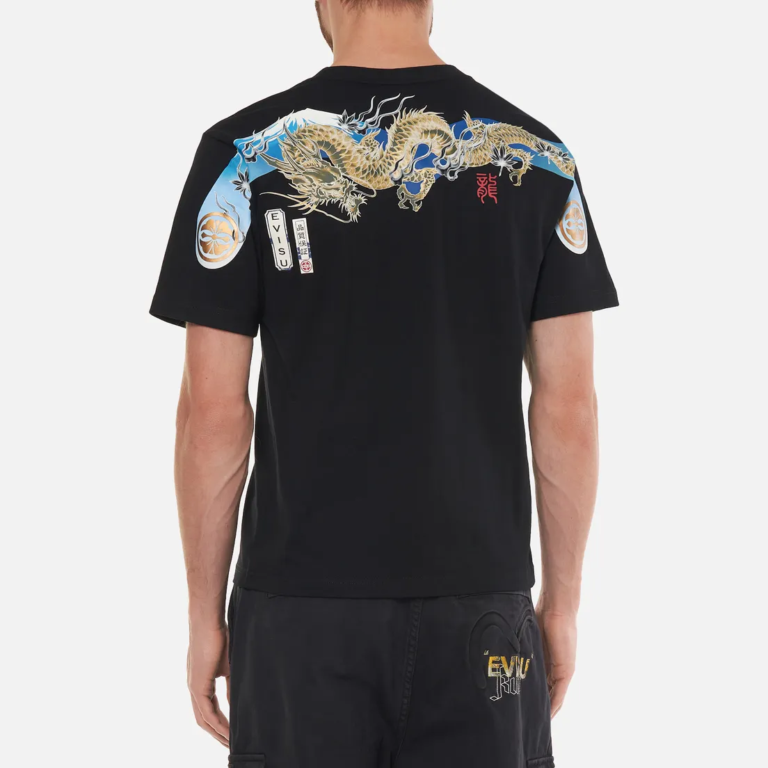 Evisu Мужская футболка Heritage Dragon & Mountain Fuji Daicock Printed