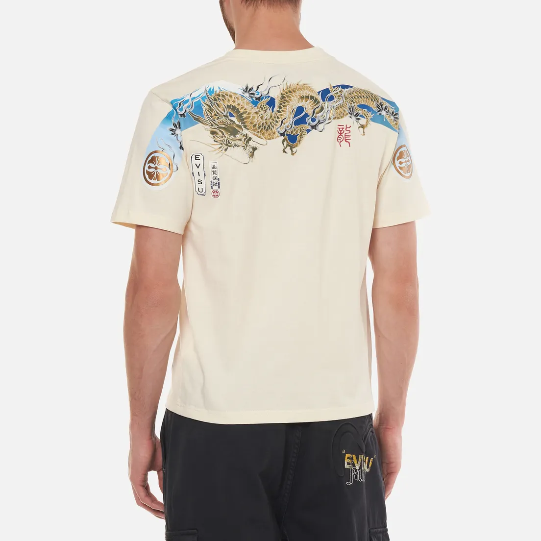 Evisu Мужская футболка Heritage Dragon & Mountain Fuji Daicock Printed