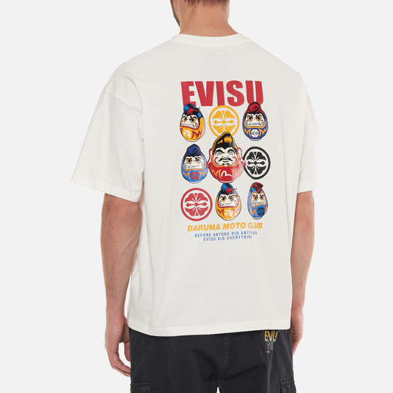 Мужская футболка Evisu Heritage Multi-Daruma Printed Off White