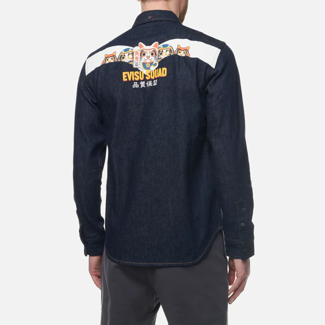 Evisu Мужская рубашка EVISU Squad Daicock Printed Denim
