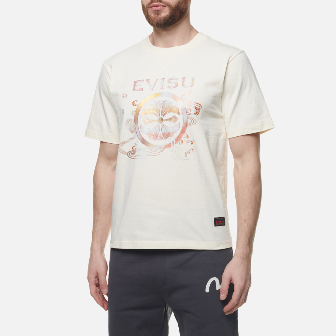 Evisu Мужская футболка Gradient Kamon Foil Printed