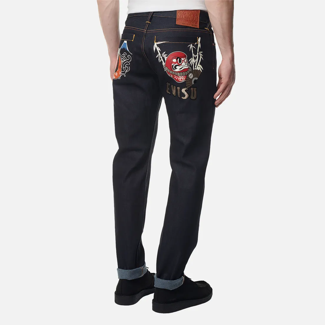 Evisu Мужские джинсы Evergreen Kumadori Daruma Printed Pocket Jeans