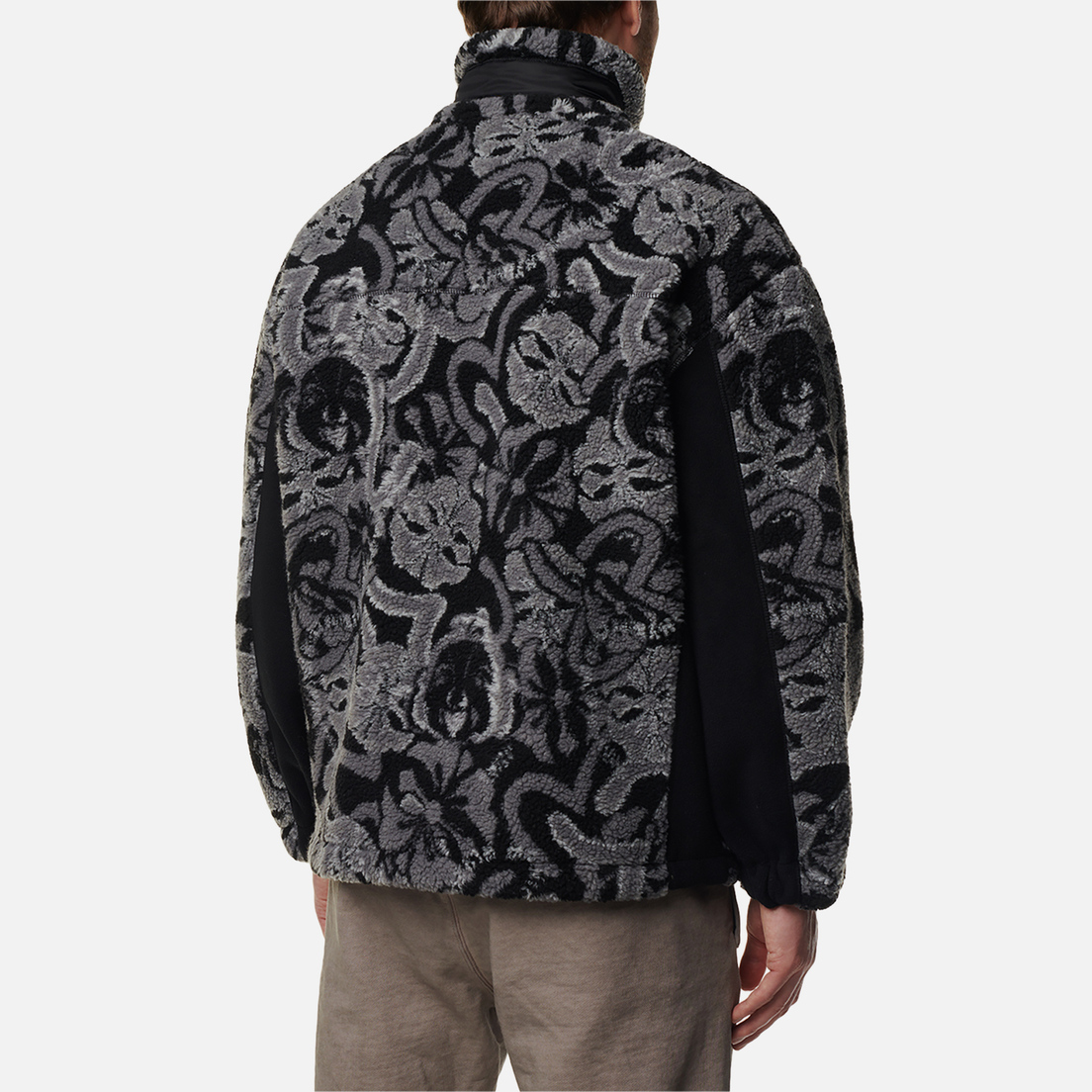 Evisu Мужская флисовая куртка Evisu Embroidered Godhead & Kamon Jacquard Sherpa