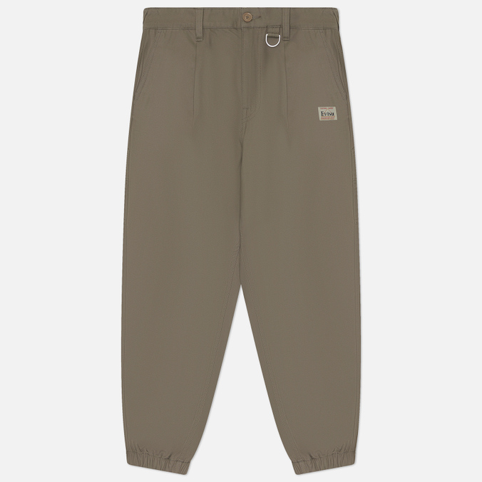 Мужские брюки Evisu Evergreen Kamon & Logo Embroidered Woven Jogger, цвет бежевый