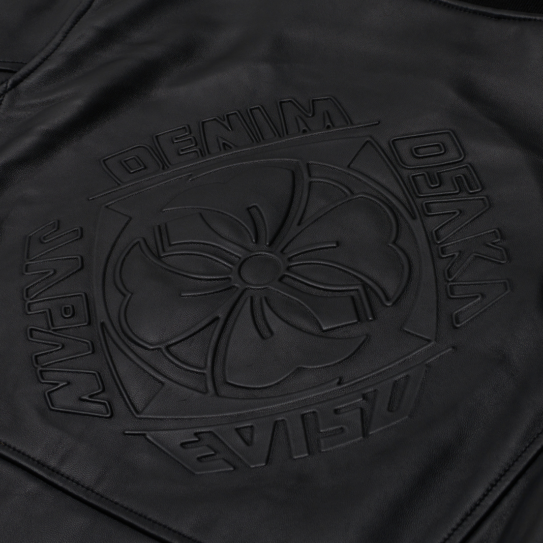 Evisu Мужская куртка бомбер Evergreen Kamon Emboss Leather