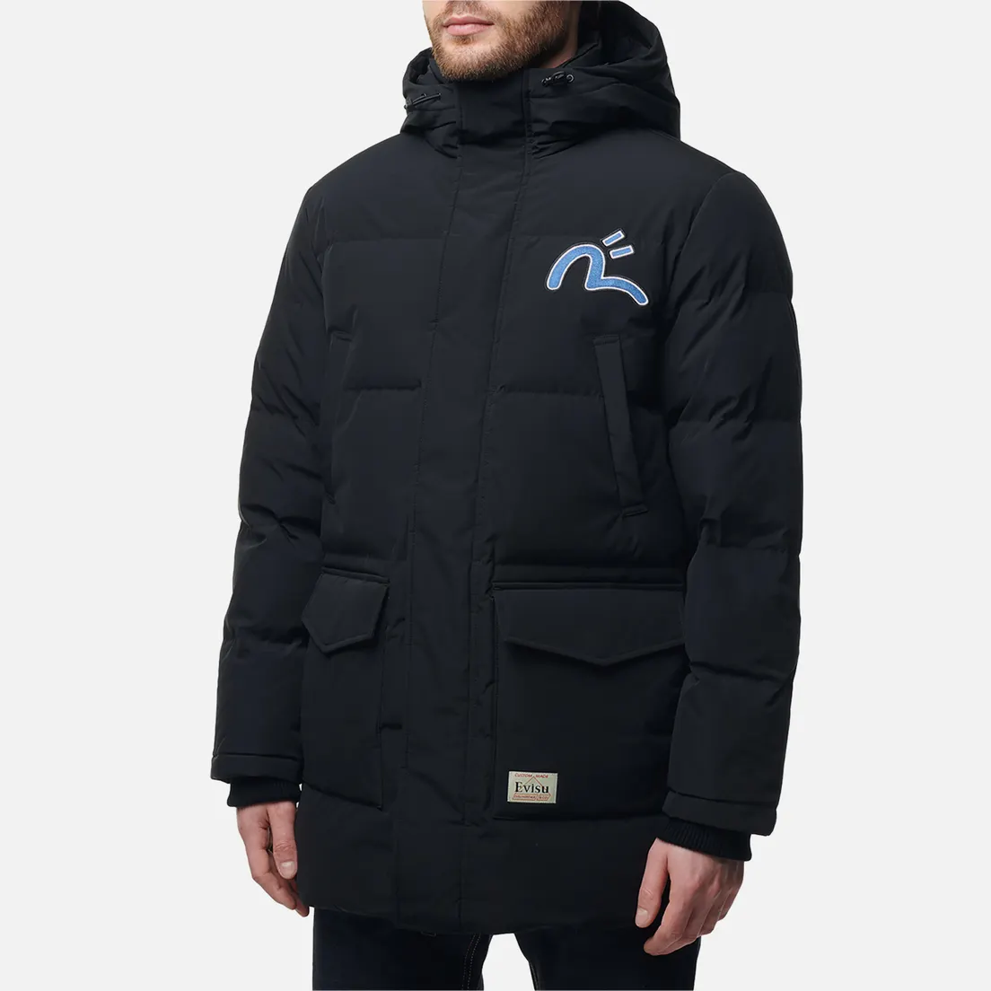 Evisu Мужской пуховик Evergreen Double Daicock Printed Down
