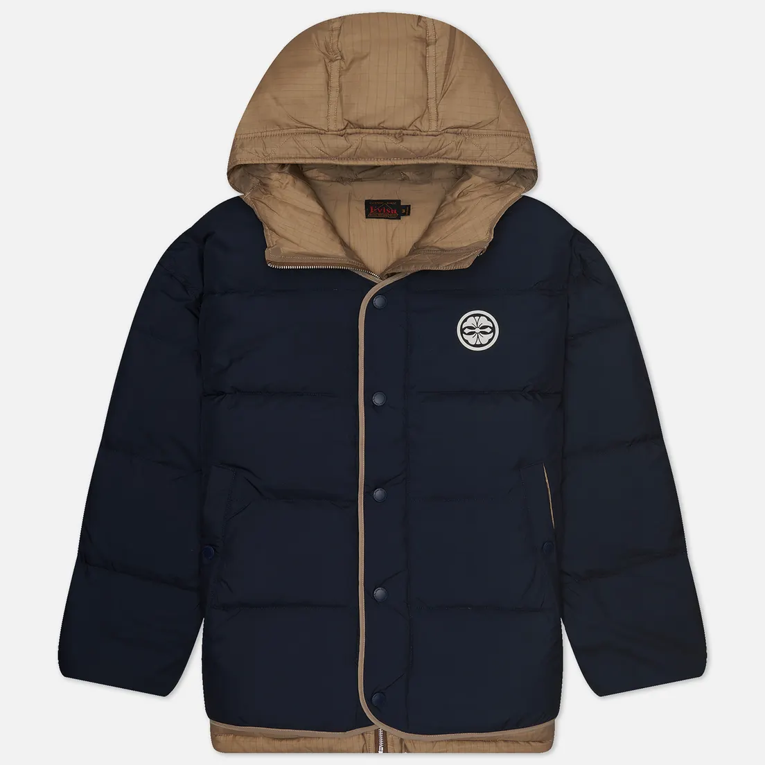 Evisu Мужской пуховик Brush Daicock Print Seagull Quilting Down