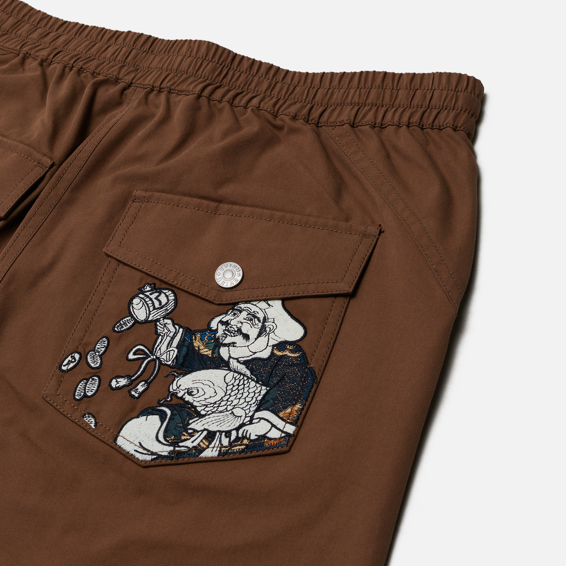 Evisu Мужские брюки Daikokuten & Evisu Embroidered Brocade Pocket Joggers