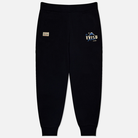 фото Мужские брюки evisu evergreen kumadori daruma double daicock printed, цвет чёрный, размер s