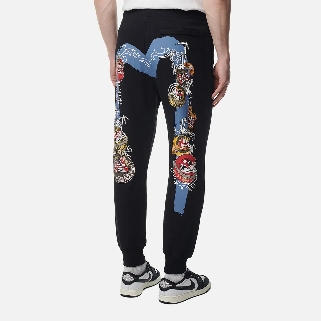 Evisu Мужские брюки Evergreen Kumadori Daruma Double Daicock Printed
