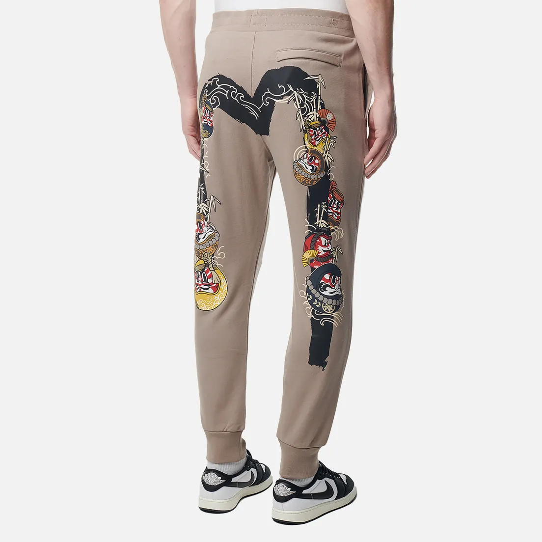 Evisu Мужские брюки Evergreen Kumadori Daruma Double Daicock Printed