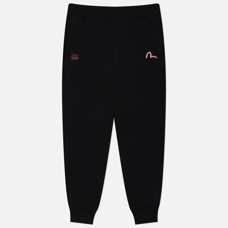 фото Мужские брюки evisu evergreen kamon printed, цвет чёрный, размер s