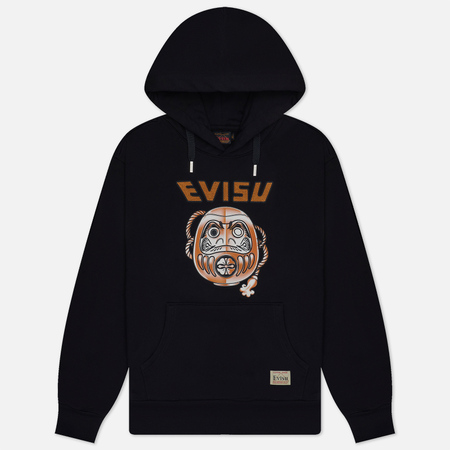 фото Мужская толстовка evisu evergreen daruma applique, цвет чёрный, размер s