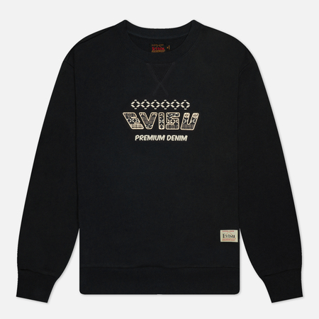 фото Мужская толстовка evisu evergreen kabuki daicock printed, цвет чёрный, размер s