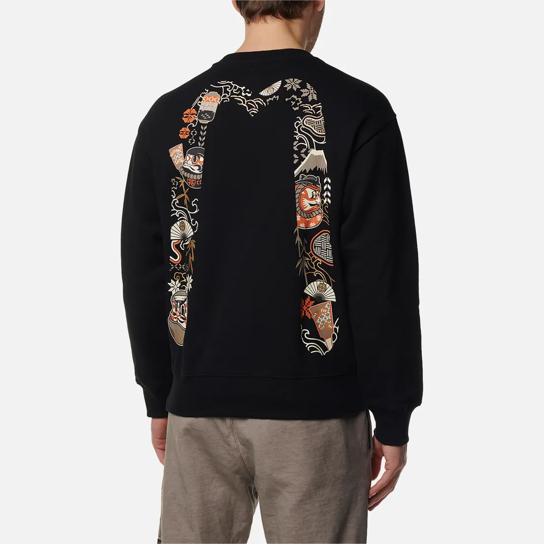 Evisu Мужская толстовка Evergreen Kabuki Daicock Printed