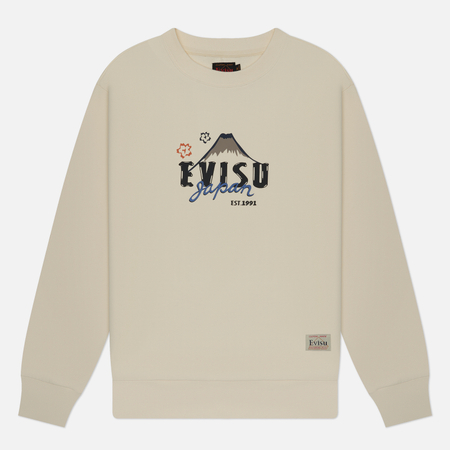 фото Мужская толстовка evisu evergreen kumadori daruma printed, цвет бежевый, размер s