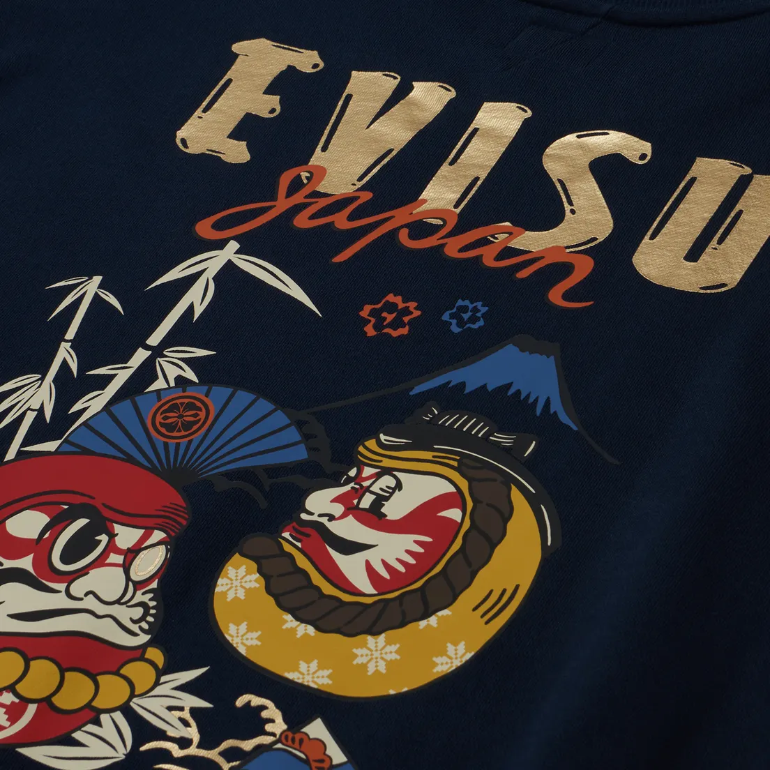 Evisu Мужская толстовка Evergreen Kumadori Daruma Printed
