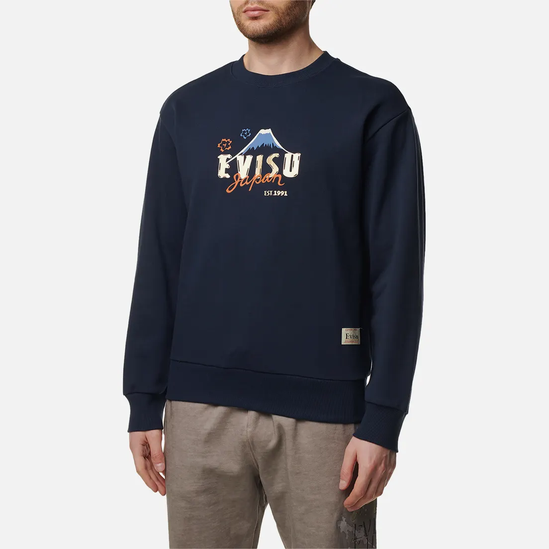 Evisu Мужская толстовка Evergreen Kumadori Daruma Printed