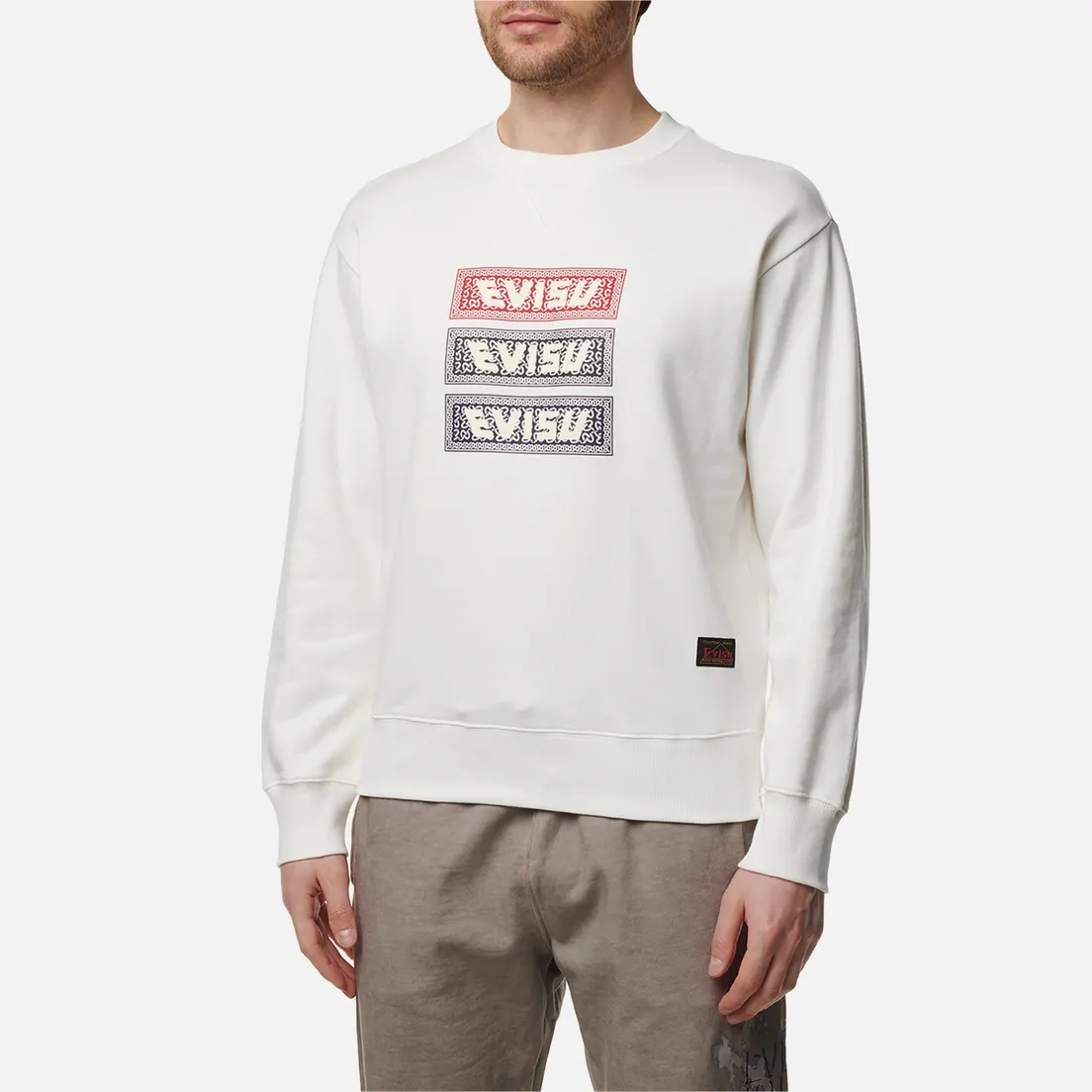 Evisu Мужская толстовка Evergreen Multi Box Logo Printed