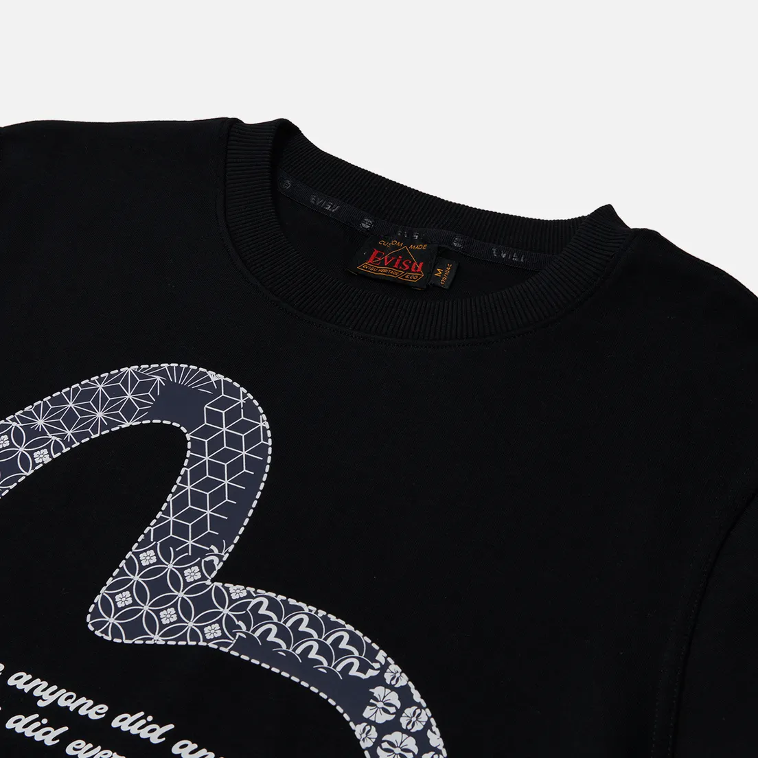 Evisu Мужская толстовка 4 Lucky Gods Seagull & Kamon & Evisu Print Crew Neck