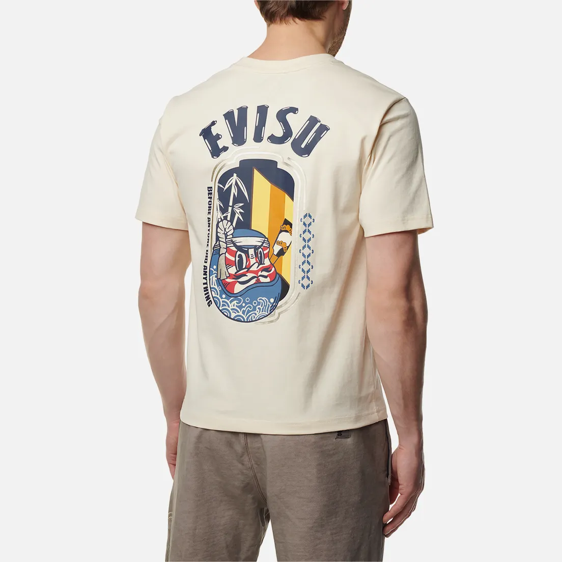 Evisu Мужская футболка Evergreen Kumadori Daruma With Lantern Printed