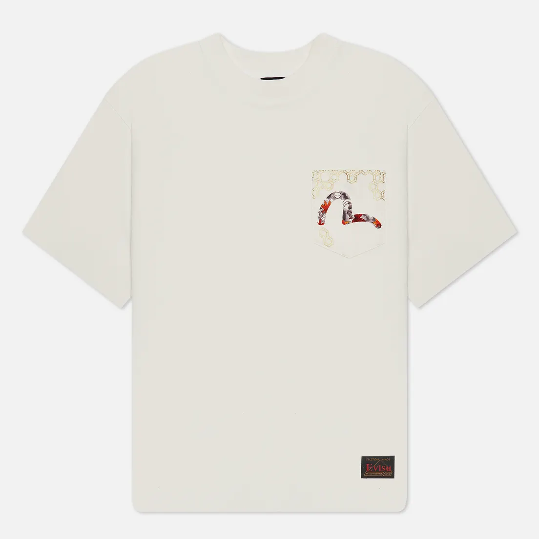 Evisu Мужская футболка Maple Leaf Hot Stamping Foil Evisu & Seagull Print