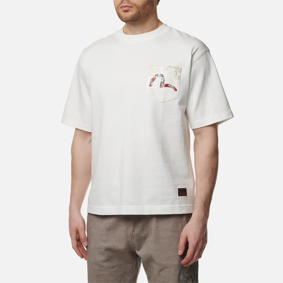 Evisu Мужская футболка Maple Leaf Hot Stamping Foil Evisu & Seagull Print