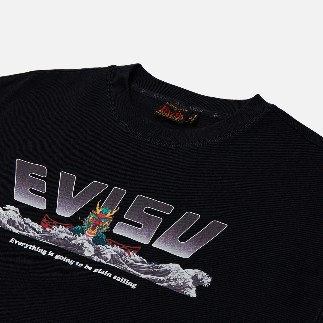Evisu Мужская футболка Evisu & Wave & Dragon Boat Digital Print