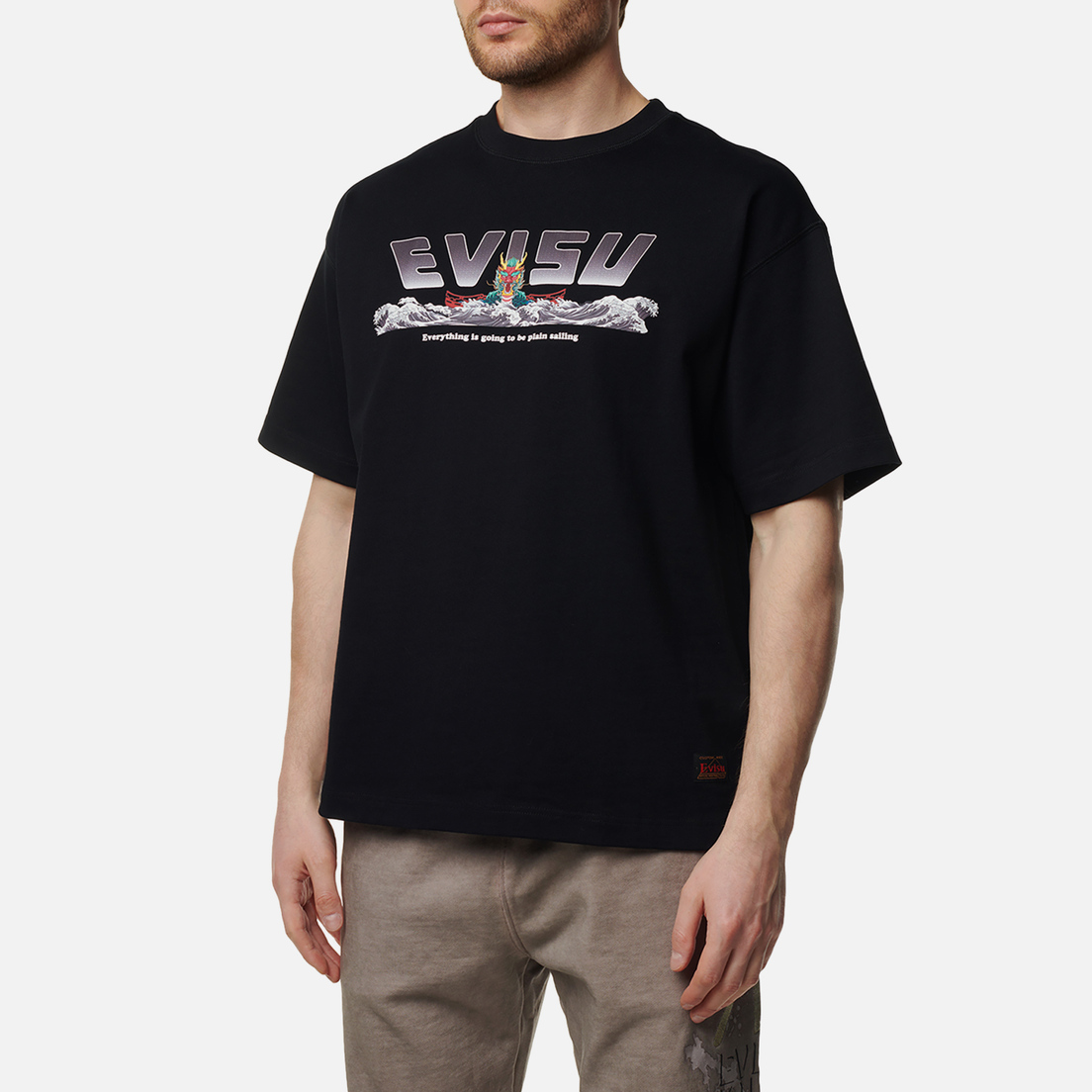 Evisu Мужская футболка Evisu & Wave & Dragon Boat Digital Print