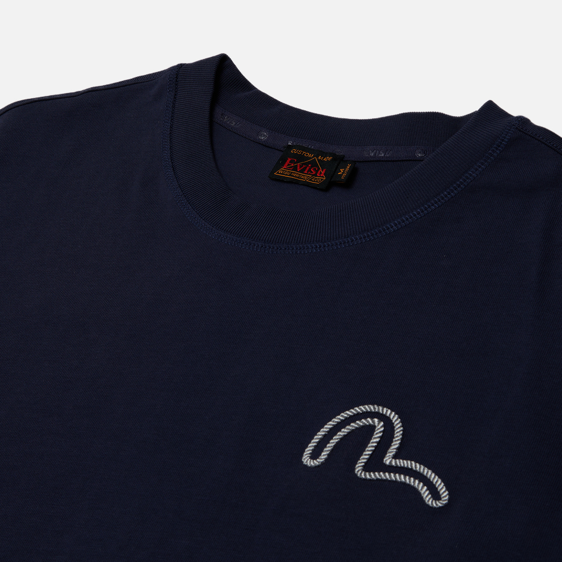 Evisu Мужская футболка Seagull Cord Embroidered Evisu & Deer Print Outline Puff