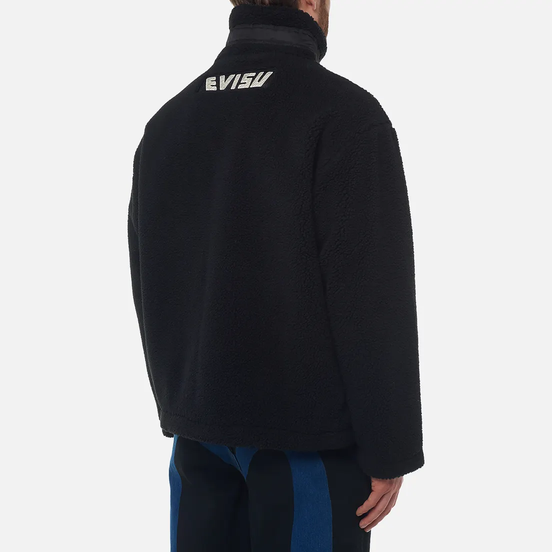 Evisu Мужская флисовая куртка Heritage God Head Jacquard Sherpa