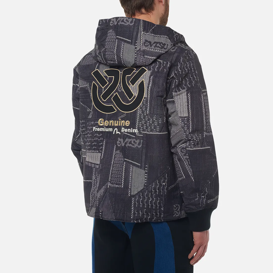 Evisu Мужская куртка ветровка Heritage Replicate Denim All Over Print