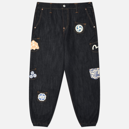  Мужские джинсы Evisu Heritage Evisu Logos Embroidery & Print Denim Joggers, цвет синий, размер 34