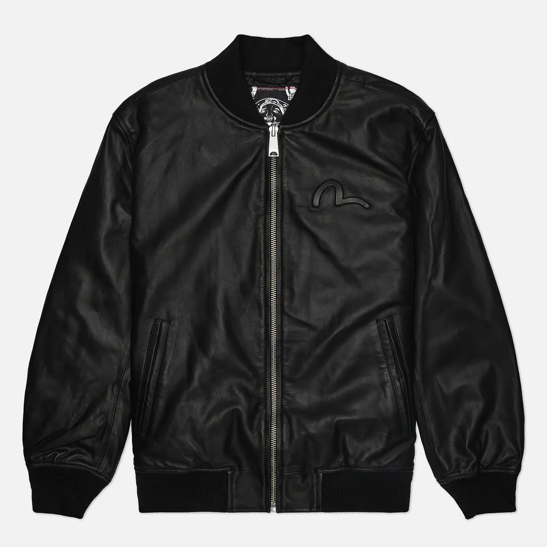 Evisu Мужская куртка бомбер Heritage Appliqued Padded Leather