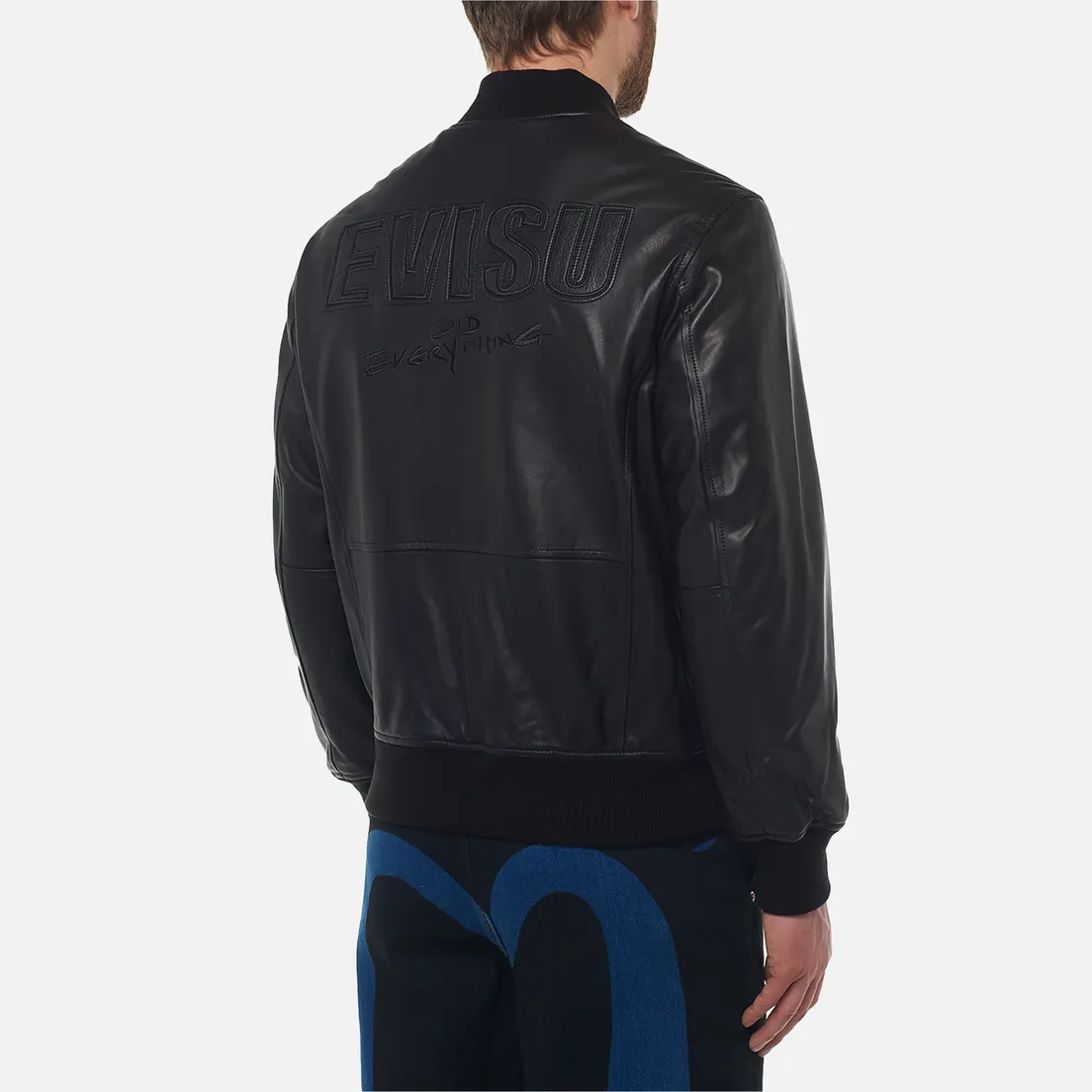 Evisu Мужская куртка бомбер Heritage Appliqued Padded Leather