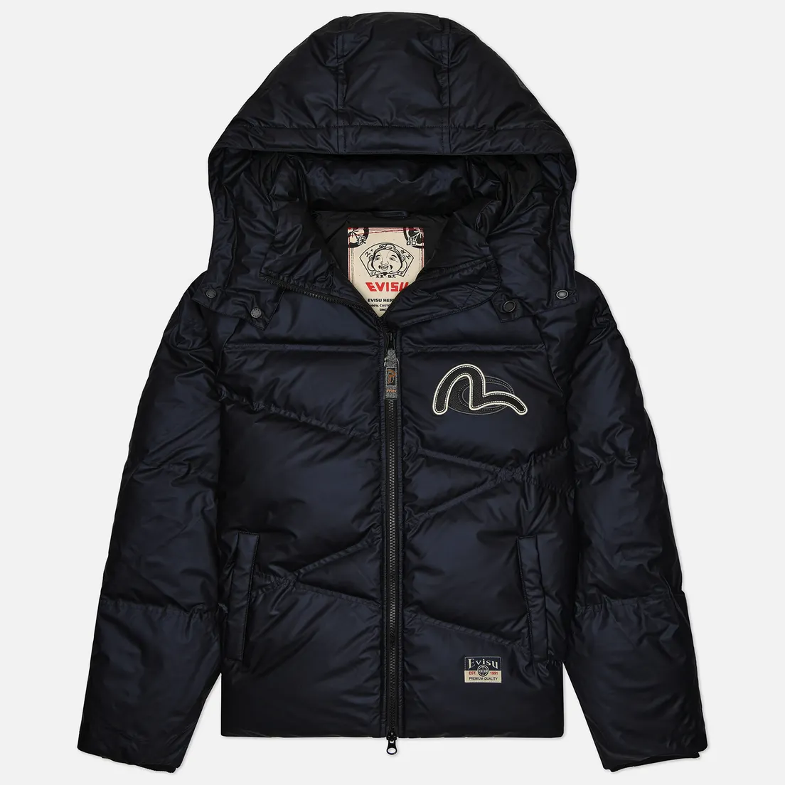 Evisu Мужской пуховик Heritage Logo Printed Down