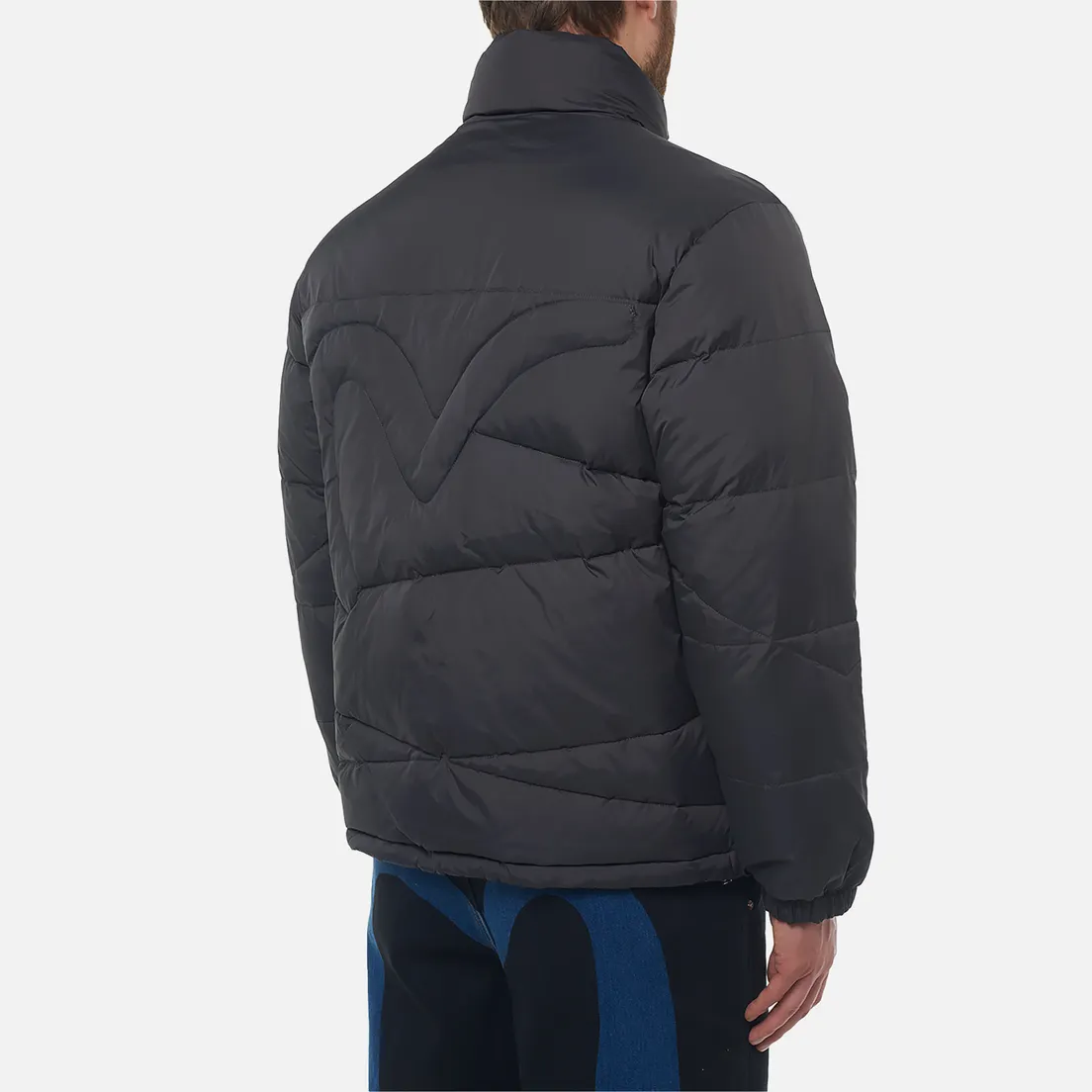 Evisu Мужской пуховик Heritage Seagull Flocking All Over Print Reversible Down