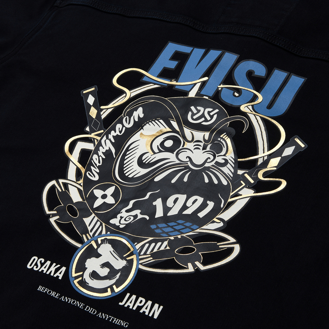 Evisu Мужская джинсовая куртка Heritage Ninja Daruma Printed Denim