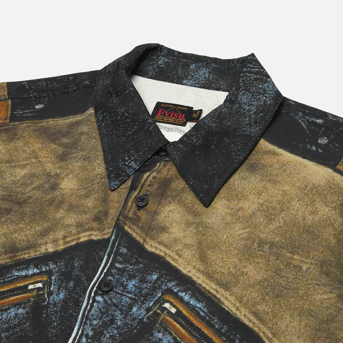 Evisu Мужская рубашка Heritage Replicate Biker All Over Print