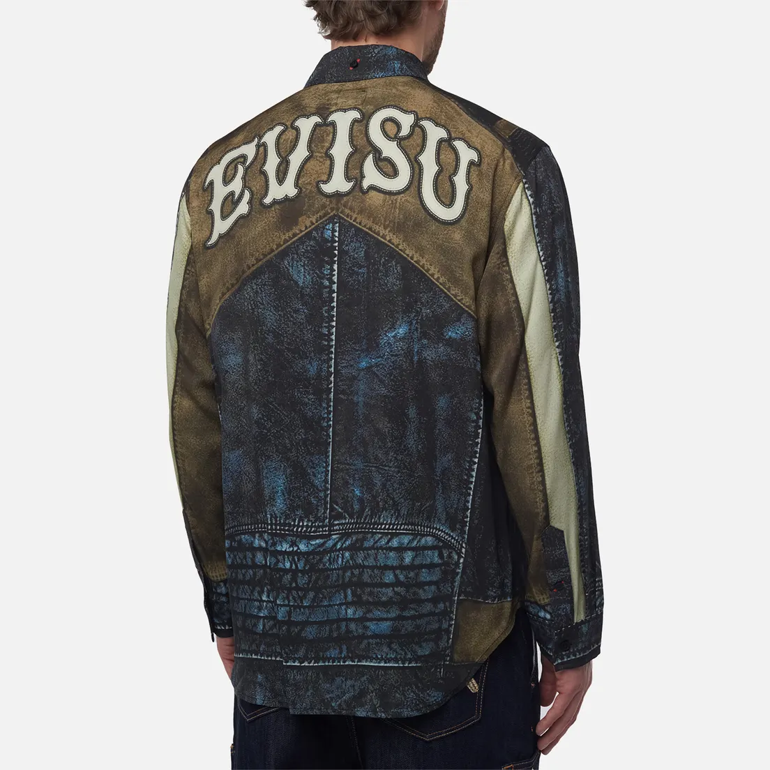Evisu Мужская рубашка Heritage Replicate Biker All Over Print
