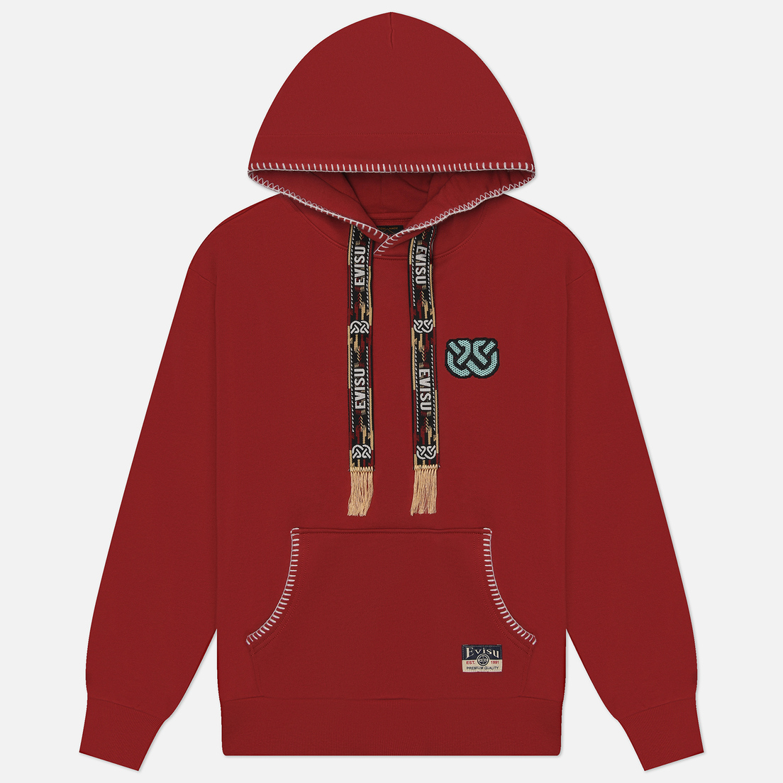 Evisu Мужская толстовка Heritage Jacquard Drawstring Hoodie