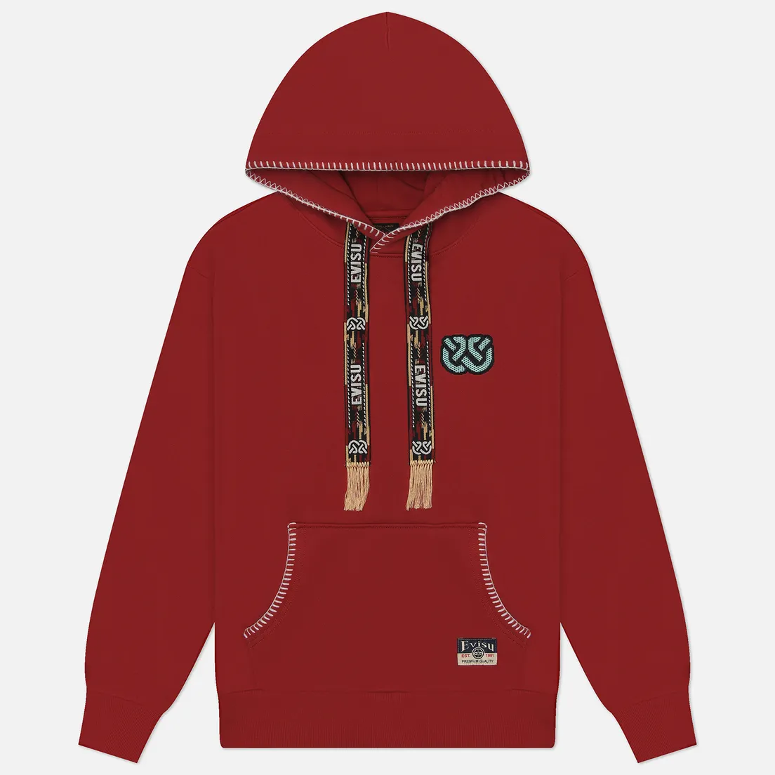 Evisu Мужская толстовка Heritage Jacquard Drawstring Hoodie