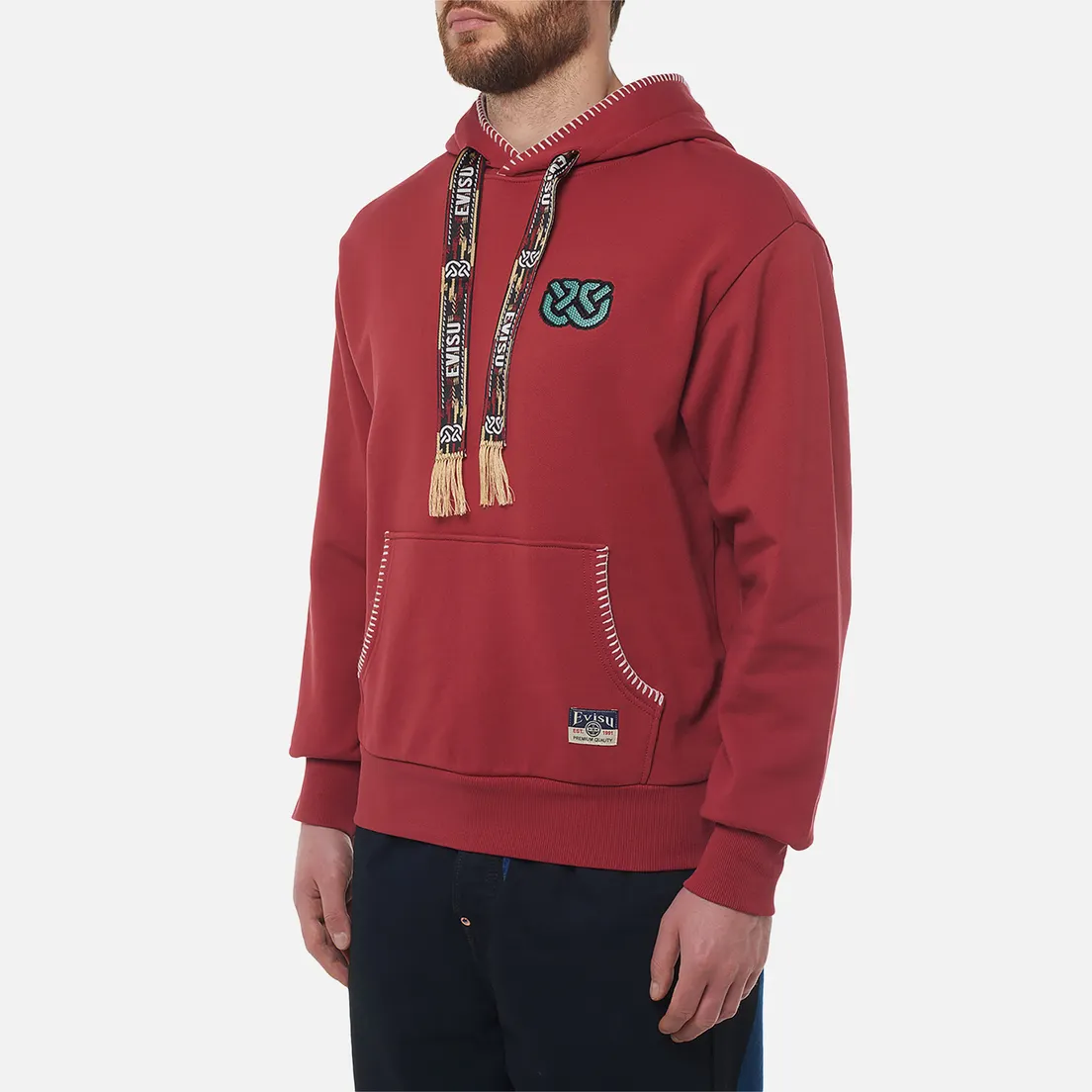 Evisu Мужская толстовка Heritage Jacquard Drawstring Hoodie