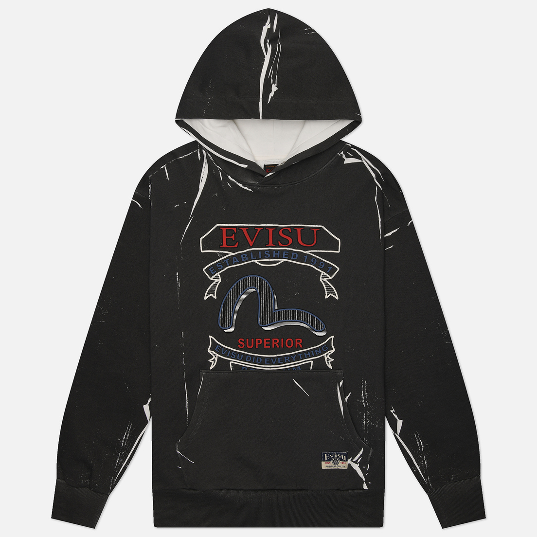 Evisu Мужская толстовка Heritage Overdye Hoodie Seagull Print