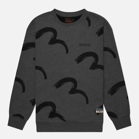 Мужская толстовка Evisu Heritage Seagull All Over Print, цвет серый, размер S