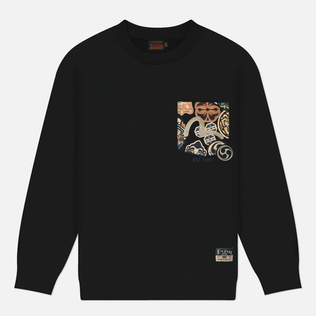 Мужская толстовка Evisu Heritage Seagull Embroidery Printed Pocket, цвет чёрный, размер S