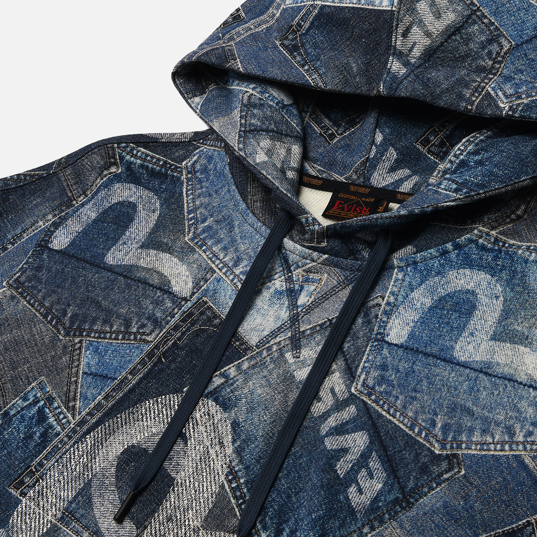 Evisu Мужская толстовка Heritage Seagull Pocket All Over Digital Print Hoodie