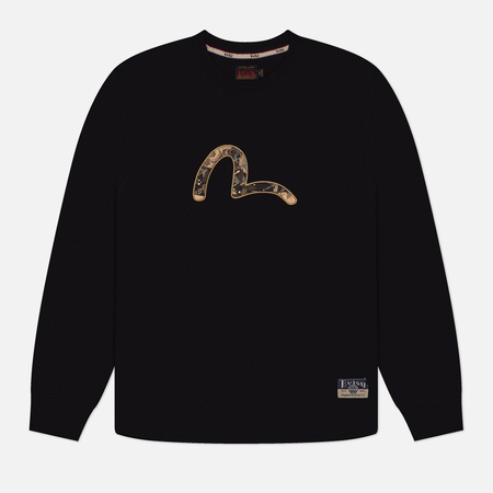 Мужской лонгслив Evisu Heritage Seagull Brocade Applique, цвет чёрный, размер S