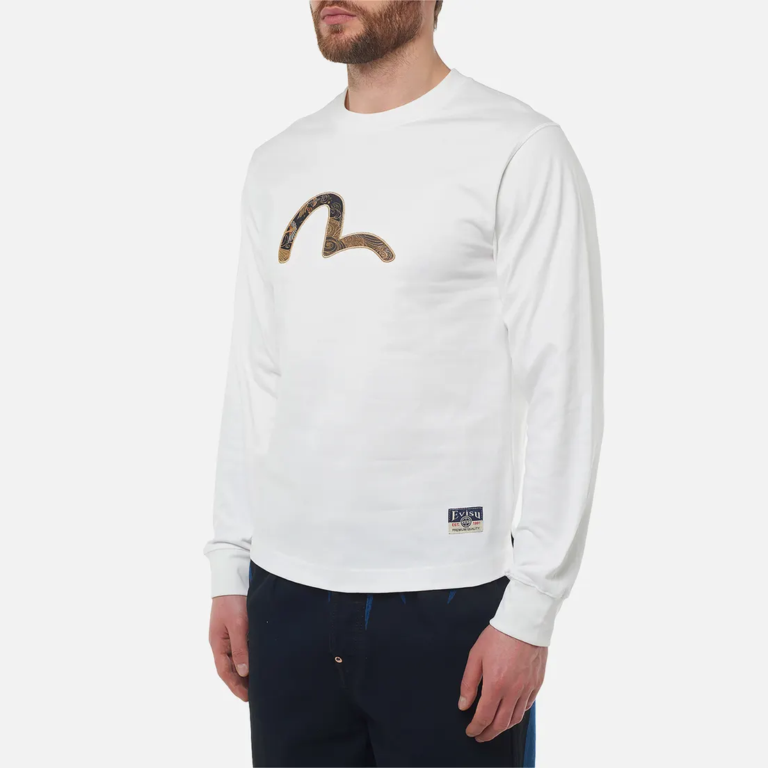 Evisu Мужской лонгслив Heritage Seagull Brocade Applique