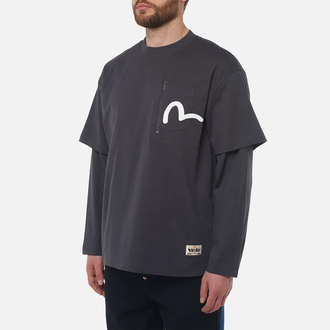 Evisu Мужской лонгслив Heritage Seagull Slot Print